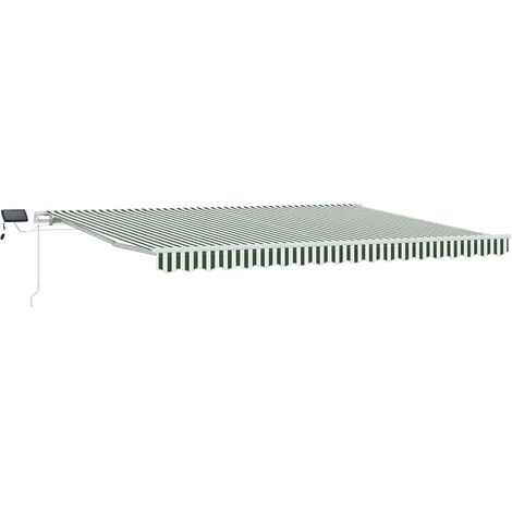 Maison Exclusive - Tenda Retrattile Verde e Bianco 450 × 300 cm Tessuto e acciaio