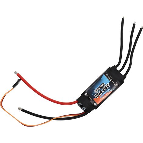Schwarzer, 50A, bürstenloser, bidirektionaler elektrischer Drehzahlregler (ESC) für ferngesteuerte Autos, geeignet für Boote und Unterwasserpropeller. (1/4)