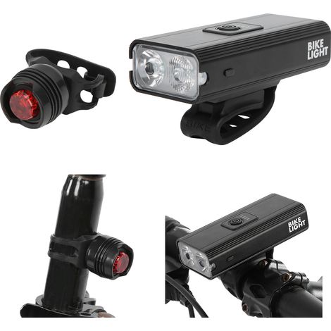 Éclairage vélo rechargeable USB : phare avant, feu arrière, accessoire de vélo (1/5)