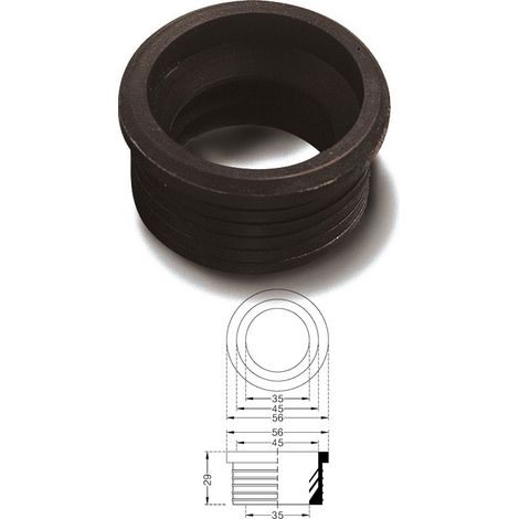 Morsetto gomma nera per curve tecniche mm.50, canotti mm.40 207800GN