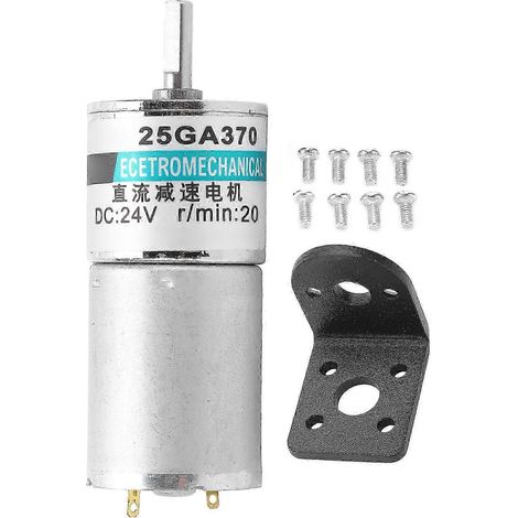24-V-Gleichstrom-Getriebemotor XD25GA370, 20 U/min, Permanentmagnet, niedrige Drehzahl, bidirektional (im/gegen den Uhrzeigersinn), mit Montagehalterung, Sportsteuerung, kompaktes Mikrogetriebe (1/5)