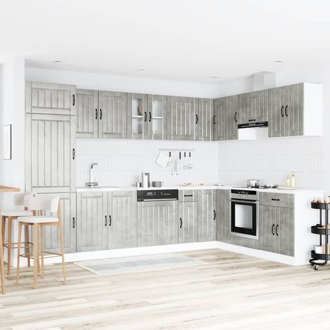 Waschbecken-Unterschrank Lucca 2 pcs Beton Grau Holzwerkstoff