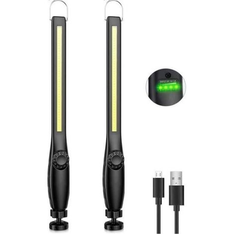 LED-Arbeitsleuchte, wiederaufladbare COB-Werkstattlampe, Inspektionslampe mit magnetischem Arbeitslicht (2 Stück) (1/4)