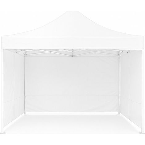 Gazebo 3x4,5 completo colore bianco con 3 pareti laterali professionale (1/3)