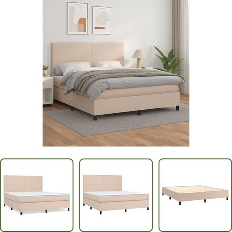 Kunstleder Matratze -  Boxspringbett Matratze Cappuccino-Braun 160x200 cm Kunstleder (1/5)
