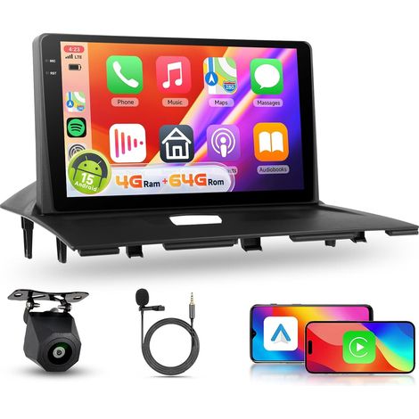 【4+64G】 Carplay Autoradio pour Jumpy 2/Expert/Scudo/Proace 2007-2016, 9 Pouces Ecran in-Cell Autoradio avec BT/Android Auto/WiFi/GPS/RDS/FM/USB/DSP+Caméra de Recul (1/5)