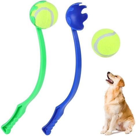 2Lanceur de Balle pour Chien, Lanceur de Balle pour Animaux de Compagnie, Jeu de Lancer pour Animaux de Compagnie,(Bleu et Vert) (1/4)