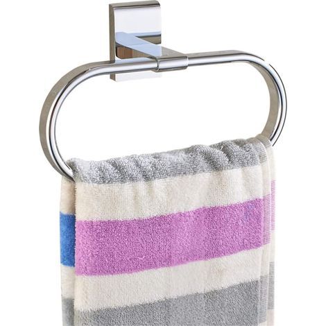 Anneau porte-serviettes ovale Laiton massif Chrome poli Support mural élégant-Ensoleillé (1/5)