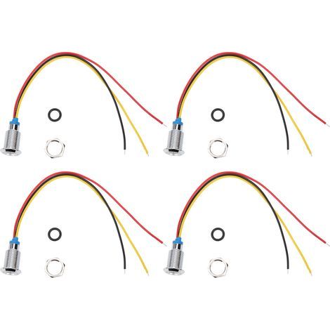 4 Kits LED Pré-câblées Rondes Étanches 10mm Cathode Commune Rouge et Vert 3-6V (1/5)