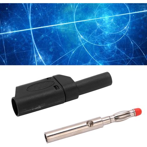 Fiche banane de sécurité 4,0 mm, gaine isolée en cuivre pur nickelé, accessoires de douille, tête de lampe témoin 22.160 21.430, noir (1/5)