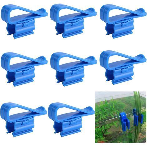 Set of 8 Aquarium Water Hose Clamps for Aquariums, Adjustable Flexible Aquarium Hose Holder, for Securing Water Hoses for Aquariums and Fish Tanks (1/4)