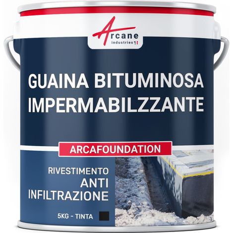 Guaina bituminosa impermeabilizzante, per fondamenta in blocchi di calcestruzzo - ARCAFOUNDATION - 5 kg Nero - ARCANE INDUSTRIES (1/5)
