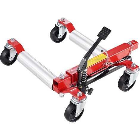 Chariot à roulettes, capacité maximale de 680 kg, chariot de levage pour voiture avec roues rotatives à 360°, cric hydraulique robuste pour le positionnement de véhicules, idéal pour la réparation et (1/5)