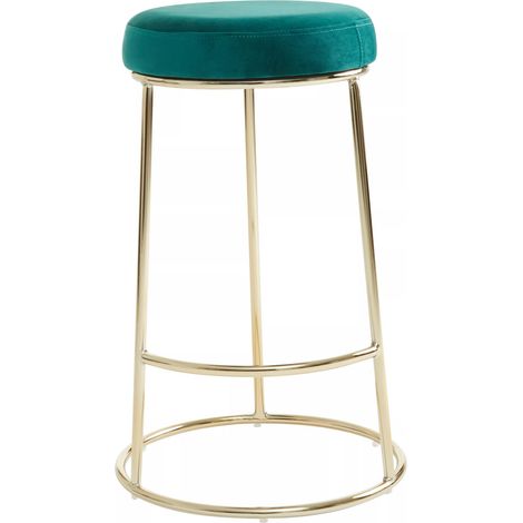 Premier Housewares Manhattan Green Velvet Bar Stool (1/5)