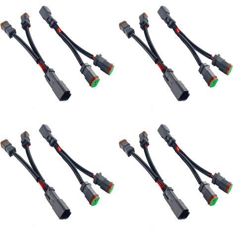 câbles en Y Deutsch DT DTP, adaptateur de prise à 2 broches pour projecteur de travail LED, connecteurs de conversion, faisceau de câblage