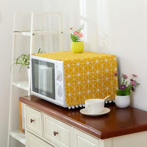 Funda antipolvo para horno microondas, accesorio para horno microondas, funda antipolvo para decoración del hogar, toalla resistente al aceite (1/5)