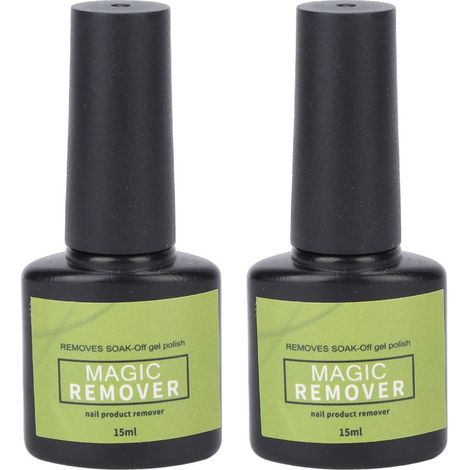 Gel Dissolvant À Ongles - 15 ml - Sans Acétone - Parfum Léger - Pour Vernis UV Et Acrylique - Lot De 2