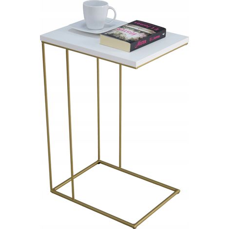 Wire Beistelltisch Gold Weiß Matt (1/4)