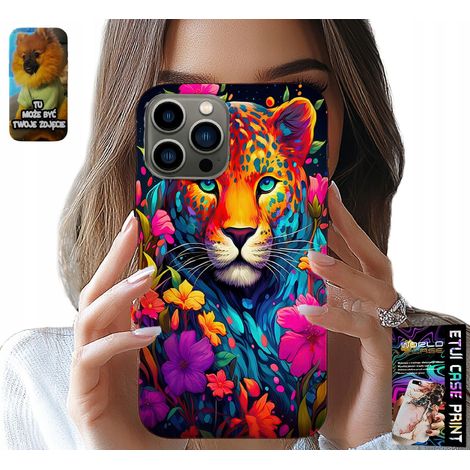Hülle für iPhone 13 Pro – florales Tigermuster + Folie (1/5)