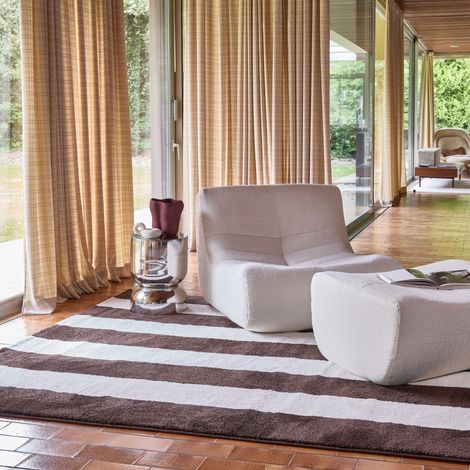 Tapis intérieur rayures marron et blanc - Pablo 120 x 160 cm (1/5)
