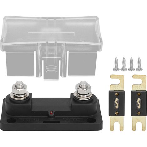 Porte-fusible ANL avec LED Indicateur M8 pour Circuit 12V/24V/48V - Bloc de Fusible Haute Puissance avec 2 Fusibles 100A pour Voiture, Camping-car, Bateau (1/5)