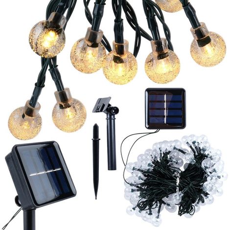 Ghirlanda da giardino ad energia solare con 100 luci led calde