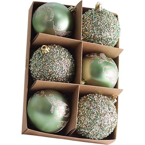 PVC-Weihnachtskugel-Set, bruchsicher, Weihnachtsdekoration, sicher für Kinder und Haustiere, für drinnen und draußen, Partyzubehör, mehrfarbig (1/5)
