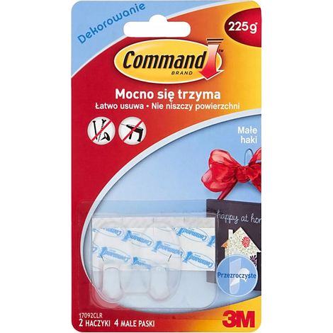 Command transparente, selbstklebende Haken, 2 Stück