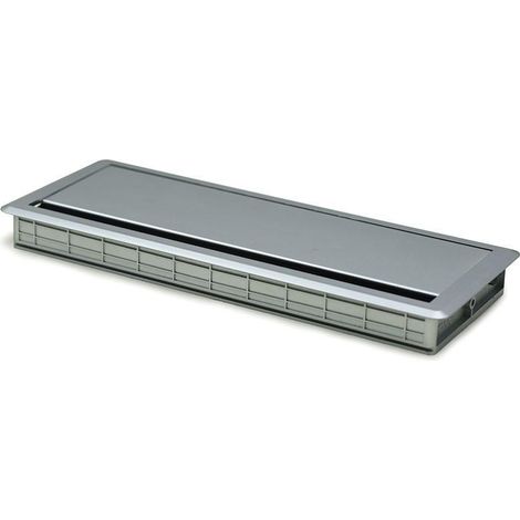 pasacable con tapa amortiguador simple plata con amortiguacion. medidas 300x120x25mm. (1/2)