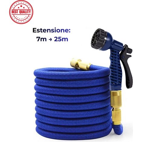 Tubo Acqua Giardino Estensibile 7-25 Metri Pompa Flessibile Irrigazione A100 (1/5)