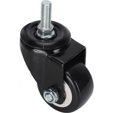 Roulette pivotante silencieuse 2,5 po M12 à double roulement, accessoire de remplacement robuste