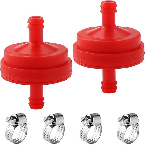 2 Pièces 1/4" I.D. Filtres à Carburant en Ligne, Filtre à Carburant 150 Microns pour Tondeuse à Gazon, avec 4 Pièces Pinces, Compatible avec BS 298090 298090s (1/5)