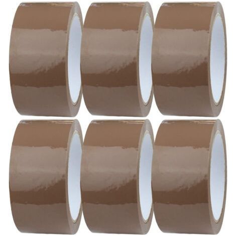 QORVA-6 x Rouleau de Ruban Adhésif Marron 50mm x 70m Ruban Adhésif d'emballage pour des Boîtes, des Envois, Déménagement Ruban Adhésif pour Colis & Emballage (1/4)