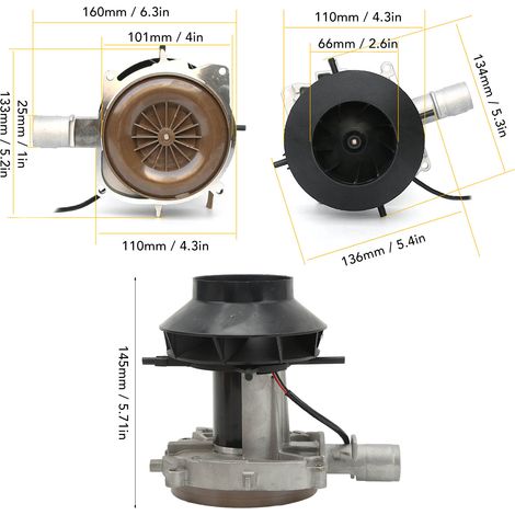 Moteur de soufflante pour chauffage de parking 24V 5Kw - Ventilateur air combustion pour Webasto, Eberspächer, Airtronic - Dissipation rapide (1/5)