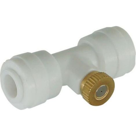 Lot de 10 Buses de brumisation avec raccords en T et bouchon, 6,35 mm, en laiton, pour système de refroidissement de jardin (1/4)