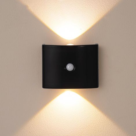 Lampe Magnétique LED Rechargeable Noire à 3 Couleurs, Capteur de Mouvement Sans Fil, Fixation Aimantée, Lot de 2, Éclairage d'Ambiance (1/5)
