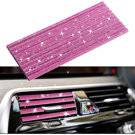 Tiras decorativas rosas brillantes para las rejillas de ventilación del coche，10 piezas，20 cm，Aire acondicionado del coche，Equipamiento interior (1/5)