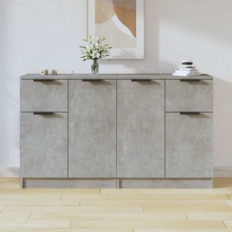 Buffets 2 pcs - Armoire de rangement Enfilade Gris béton 60x30x70 cm Bois d'ingénierie BV136865 - BonneVie (1/5)