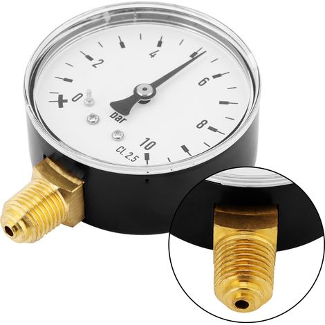 TS-60-10 bar Manometer, 1/4 NPT-Gewinde (1/5)