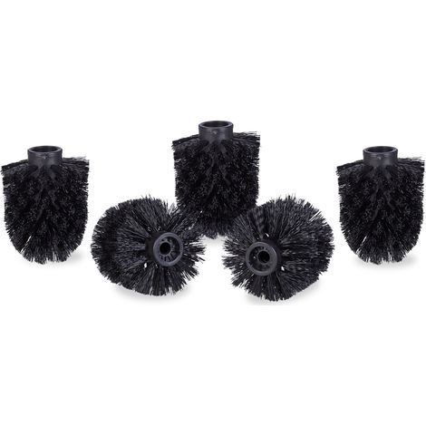 Set di 5 teste di ricambio per scopino WC igieniche 9 x 8 cm in plastica nera 130005944