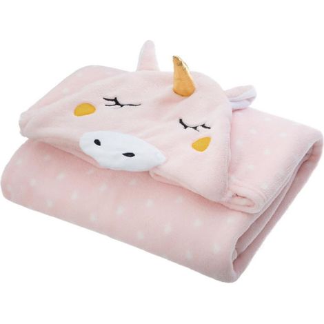 Plaid pour Enfant Licorne 100x140cm Rose (1/3)