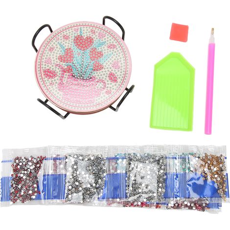 Set mit 8 Strass-Untersetzern im Cartoon-Stil, starker Klebstoff, geruchlos, DIY-Bastelset für die ganze Familie (1/5)