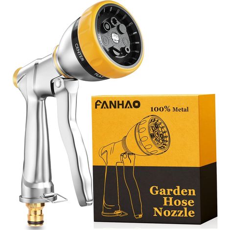 Garden Spray Gun Metal Heavy Duty 7 Spray for Watering Flowers Plants Washing Cars and Objects - Garden Spray Gun and Multifunctional Garden Spray Head (1/5)