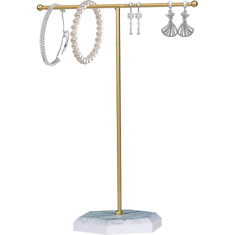 T-Shaped Metal Jewellery Display Stand, Necklace Display Stand, Jewellery Storage Shelf, Hanging Jewellery Display for Bracelets and Rings (1/5)