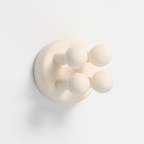 Soporte de silicona para cepillo de dientes, gancho de pared para maquinilla de afeitar, para colgar toallas, llave, cable de enchufe (blanco mate) (1/5)