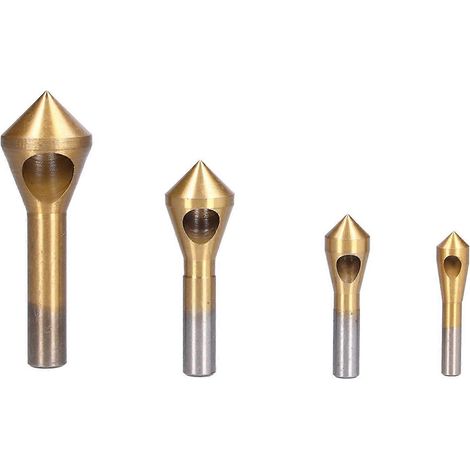 4-teiliges Set Senkbohrer, Entgratbohrer, Kegellochschneider, Anfaswerkzeug aus Hochgeschwindigkeitsstahl