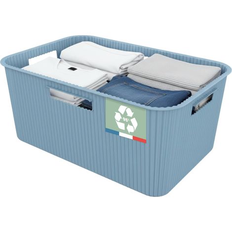 panier à linge en plastique, 40l, bleu artic (1/5)