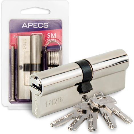 1 cylindre, 40/60 mm, laiton, 5 clés, porte maison, garage (1/5)