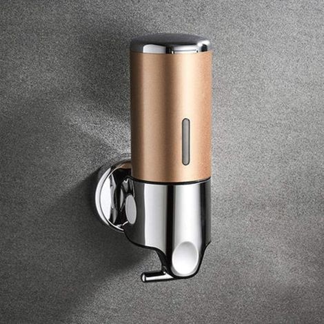 Distributeur de savon mural, 500 ml – en ABS et acier inoxydable – convient aux salles de bains et aux cuisines. (1/5)