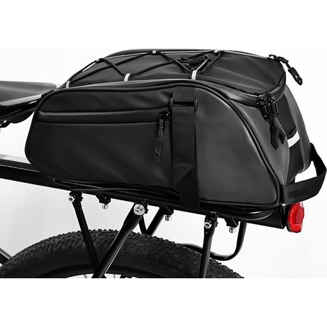 Sacoche arrière pour vélo, sacoche étanche de 8 L pour vélos de route et VTT, avec bandoulière pour les trajets domicile-travail. (1/3)